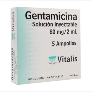 Gentamicina 80mg X 2ml X 5 Ampollas