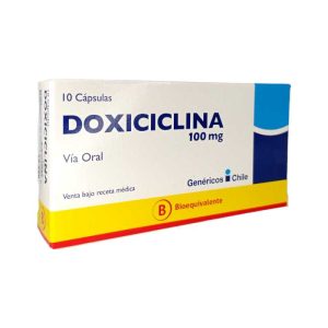 Doxiciclina 100mg X 10caps.