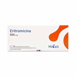 Eritromicina 500mg X 8com.