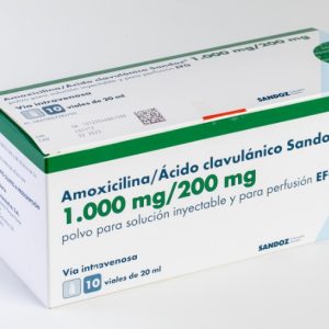 Amoxicilina / Ácido clavulánico Sandoz 1000mg 20ml 10 viales