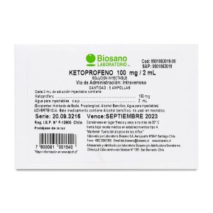 Ketoprofeno 100mg/2ml 5 ampollas