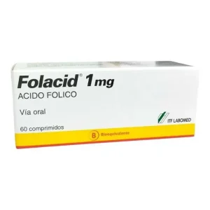 Folacid 1 mg x 60 comprimidos fólico