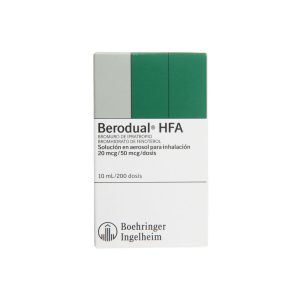 Bromuro De Ipratropio + Fenoterol 20/50 mcg X 200 Dosis (Berodual)